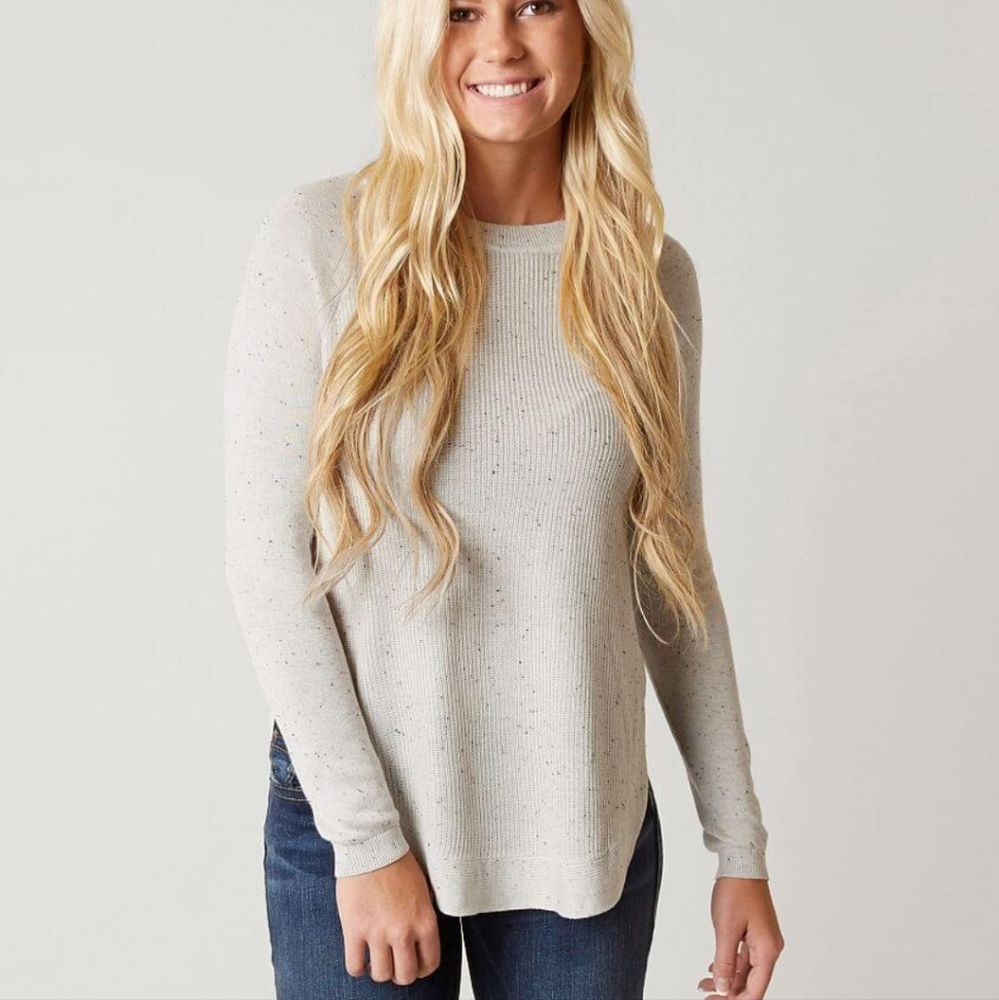 Oatmeal Gray Slit Sweater